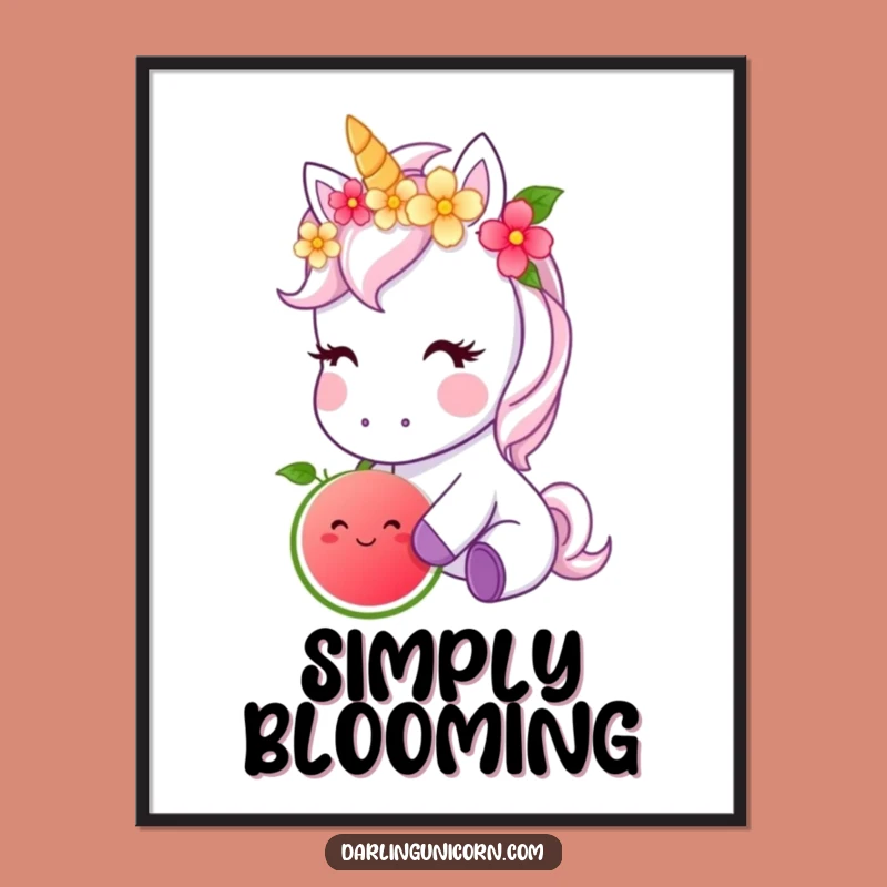 Instant Funny Unicorn Flower Crown Art: Magical Bite, Downloadable Funny Gift