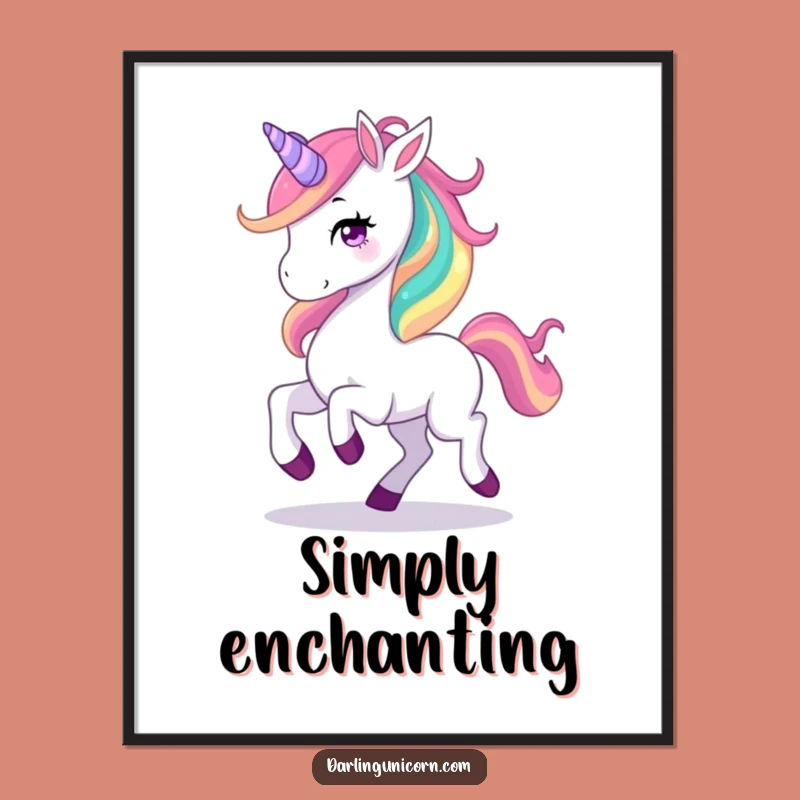 Instant Funny Unicorn Rainbow Mane Art: Prancing Magic, Digital Funny Gift