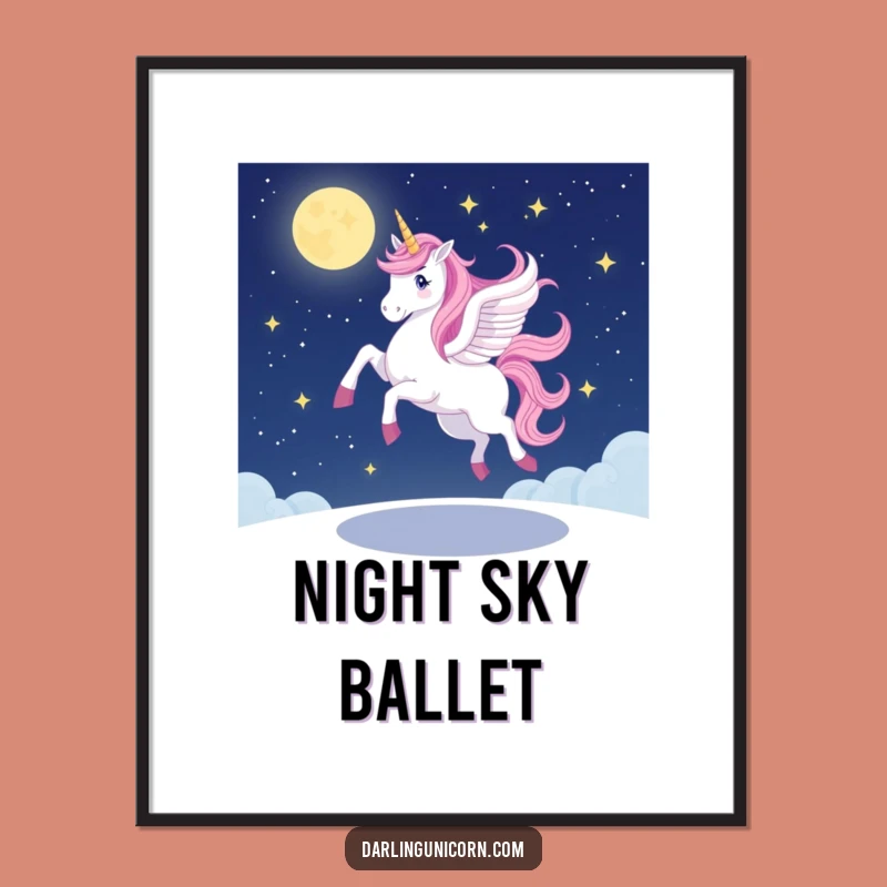 Funny Unicorn Pirouette Digital Print: Wobbly Art for Instant Magic