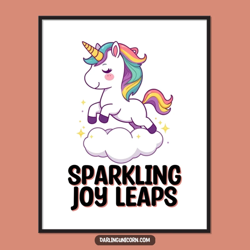 Funny Unicorn Rainbow Digital Art - Magical Leap Decor Gift