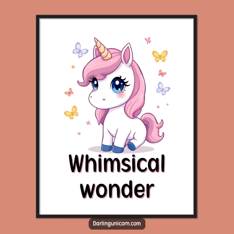 Cute Unicorn Digital Art: Innocent Eyes Print, Instant Whimsical Gift Download