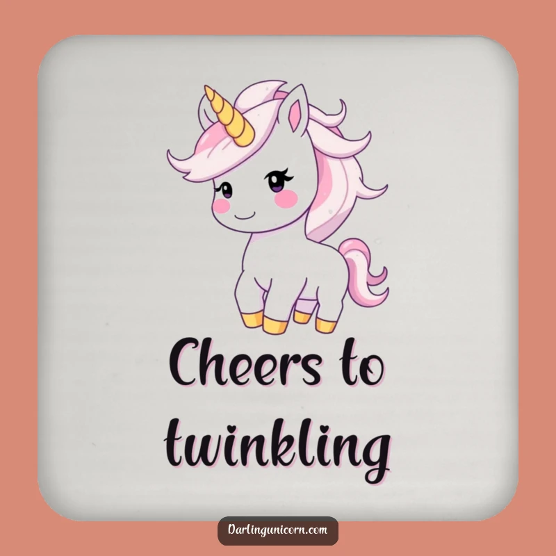 Funny Unicorn Coaster: Happy Starry Mane Toss, Joyful Decor Gift
