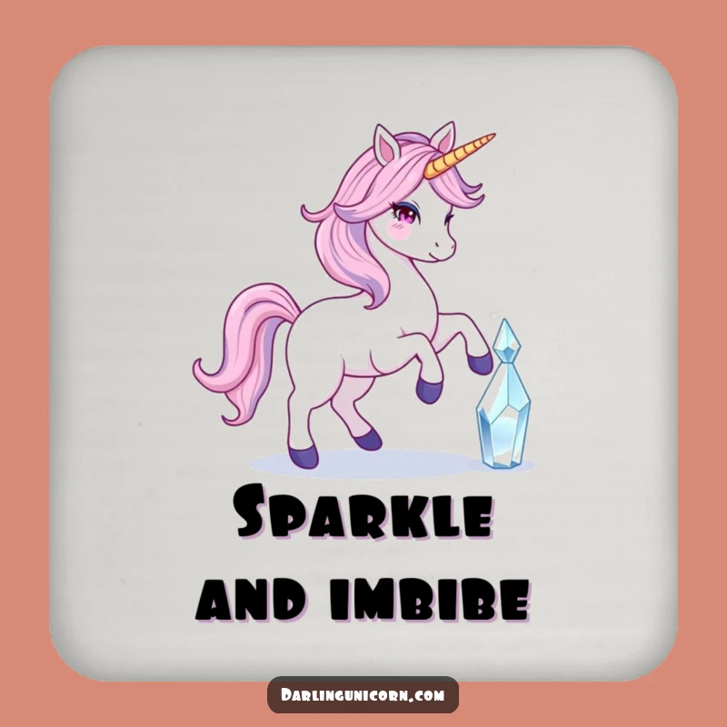 Funny Flowing Tail Unicorn Crystal Coaster: Protect Surfaces with Magical Elegance!