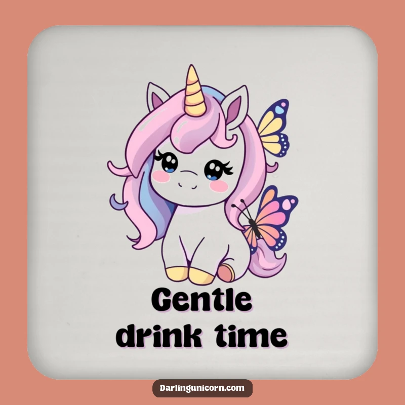 Funny Kind Unicorn Butterfly Coaster: Protect Surfaces with Gentle Charm Gift