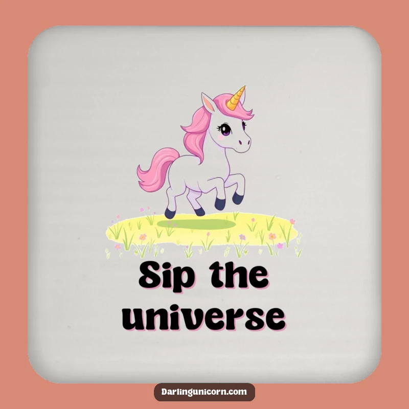Funny Starry Unicorn Coaster - Galloping Magic, Perfect Drink Gift!