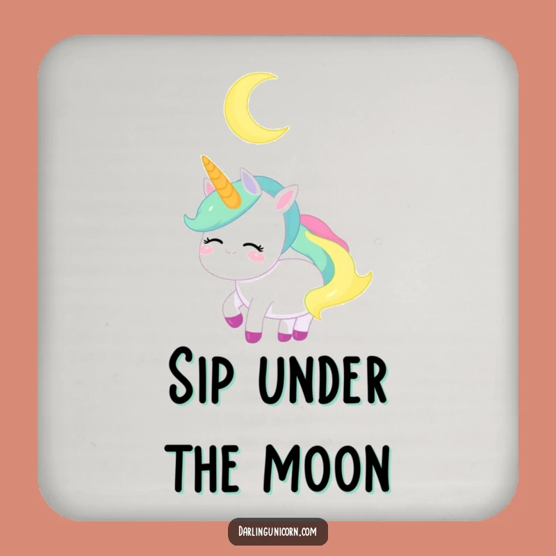 Funny Unicorn Coaster - Serene Moon Art, Chic Funny Gift for Table Protection