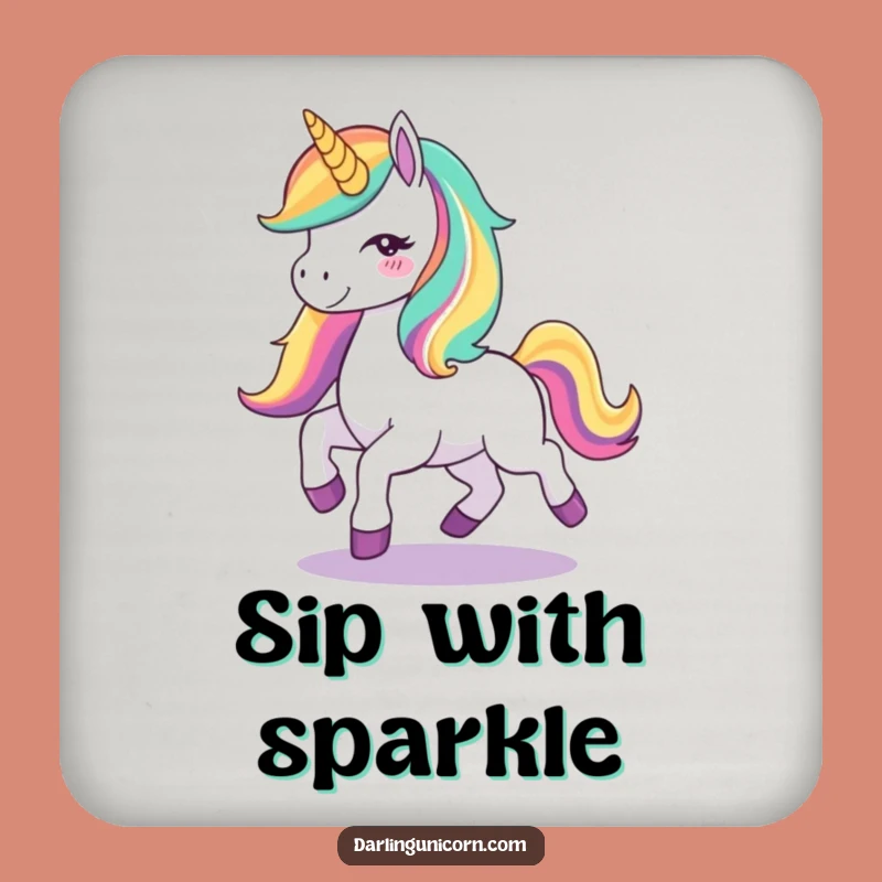 Funny Unicorn Joy Drink Coasters: Protect Surfaces with Magical Charm