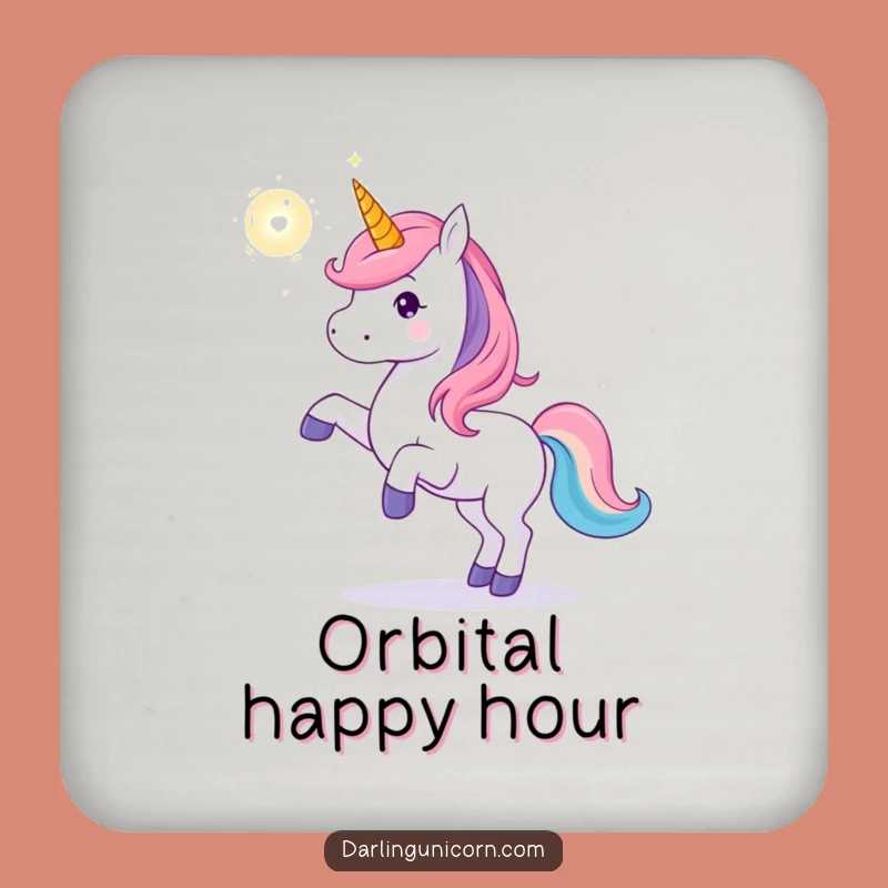 Funny Unicorn Orb Toss Coaster: Playful Protection with Magical Charm