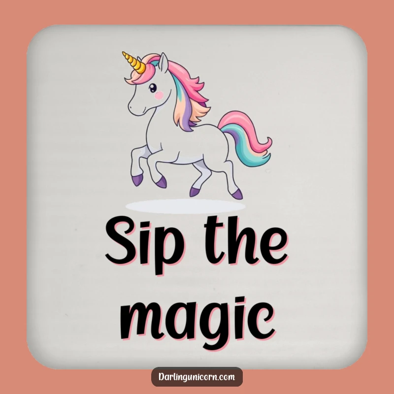 Funny Unicorn Rainbow Coasters: Majestic Bar Decor, Perfect Gift