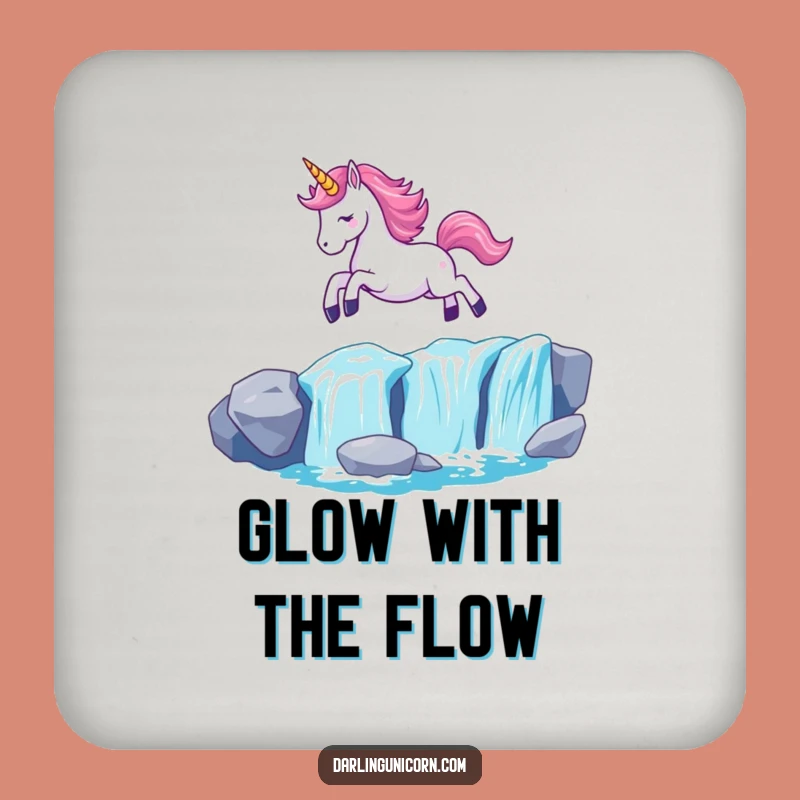 Funny Kawaii Unicorn Waterfall Leap Coasters: Protect Surfaces with Magic - Ideal Funny Gift