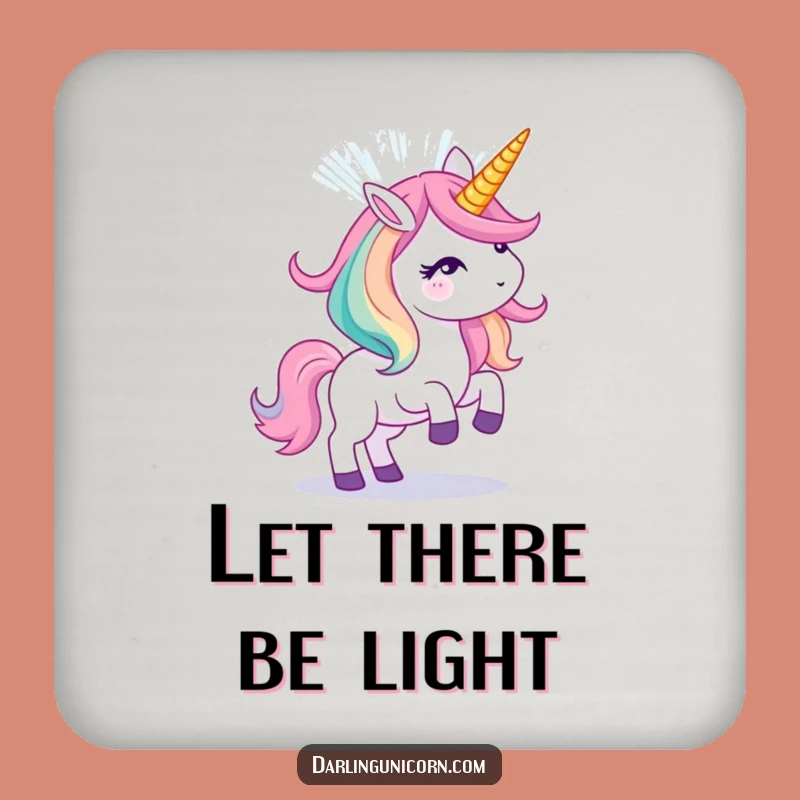Set of Funny Unicorn Light Show Coasters - Protect Surfaces with Dazzling Magic