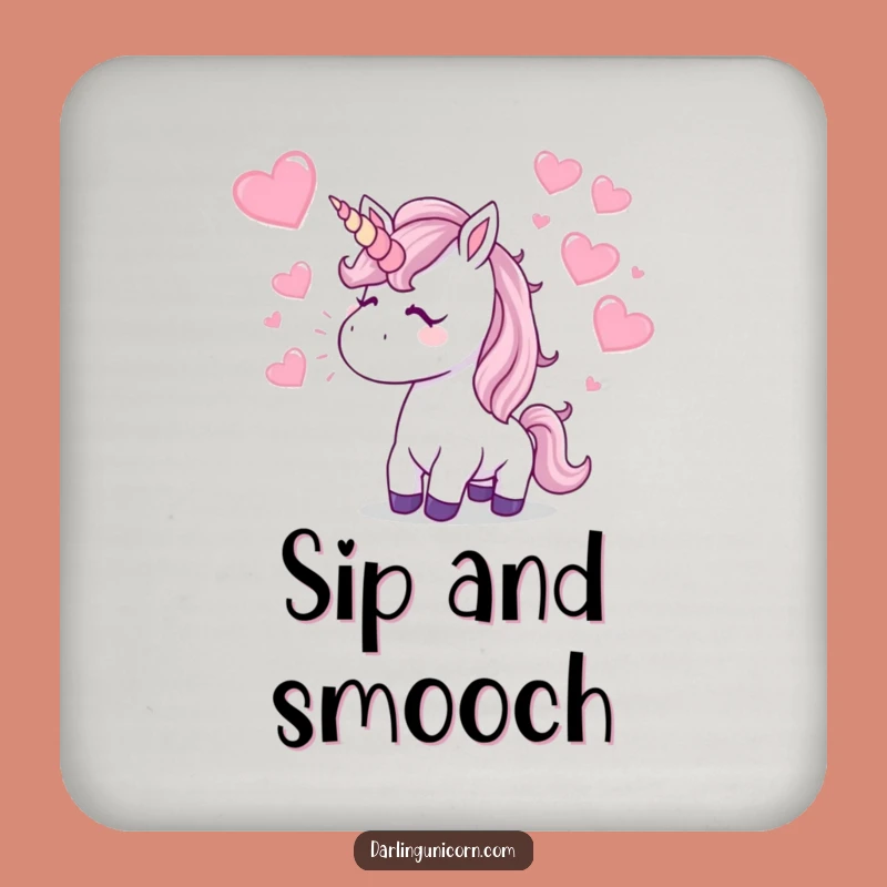 Funny Kissing Unicorn Coaster: Protect Surfaces, Sparkle Hearts, Perfect Small Funny Gift