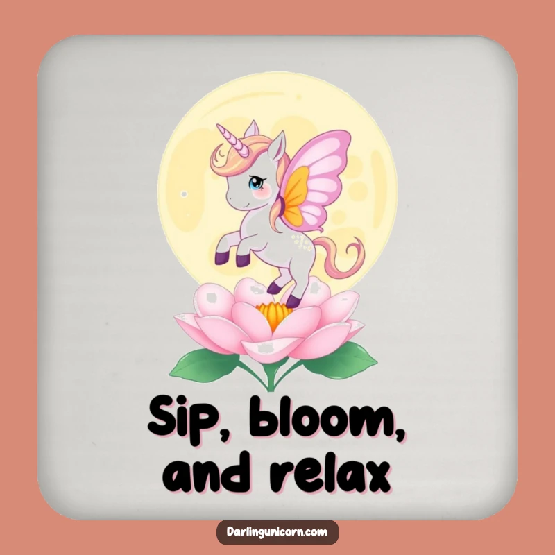 Funny Butterfly Unicorn Moonflower Coaster - Delicate Table Decor Gift