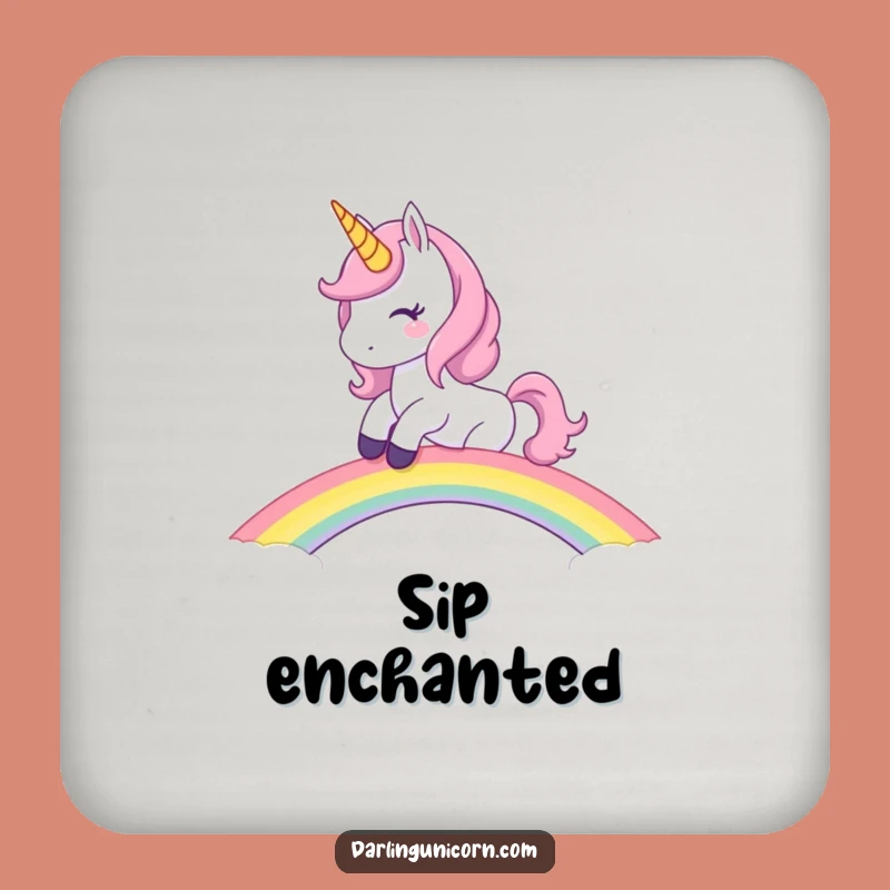 Funny Unicorn Rainbow Coasters: Protect Surfaces with Magic, Perfect Funny Gift Set