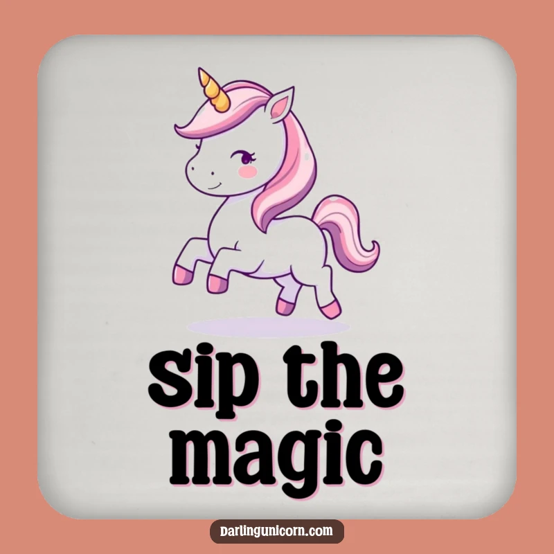Funny Kawaii Unicorn Coasters - Protect Surfaces with Magical Humor