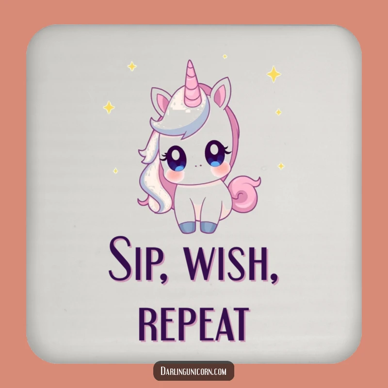 Funny Unicorn Star Gazing Coaster: Protect Surfaces with Celestial Charm