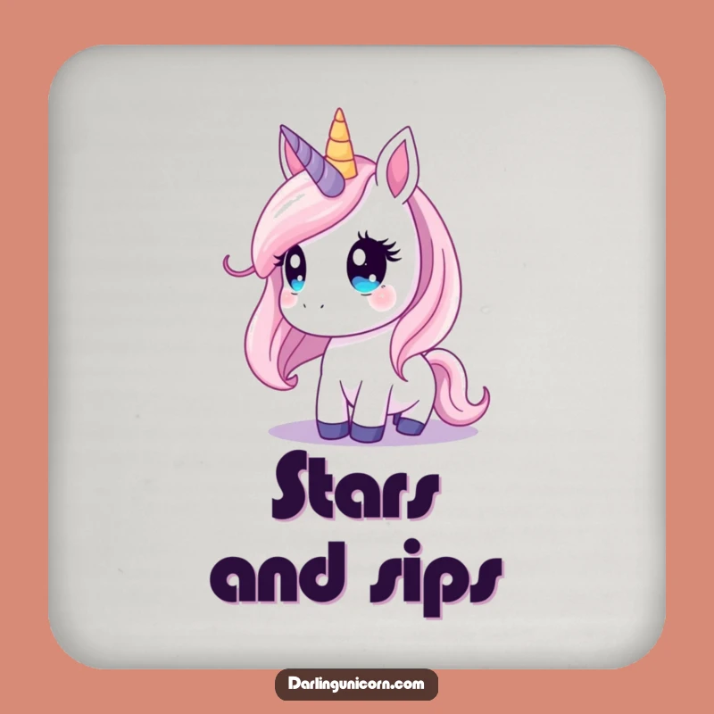 Funny Unicorn Starry Sky Drink Coaster: Cosmic Protection, Dreamy Gift