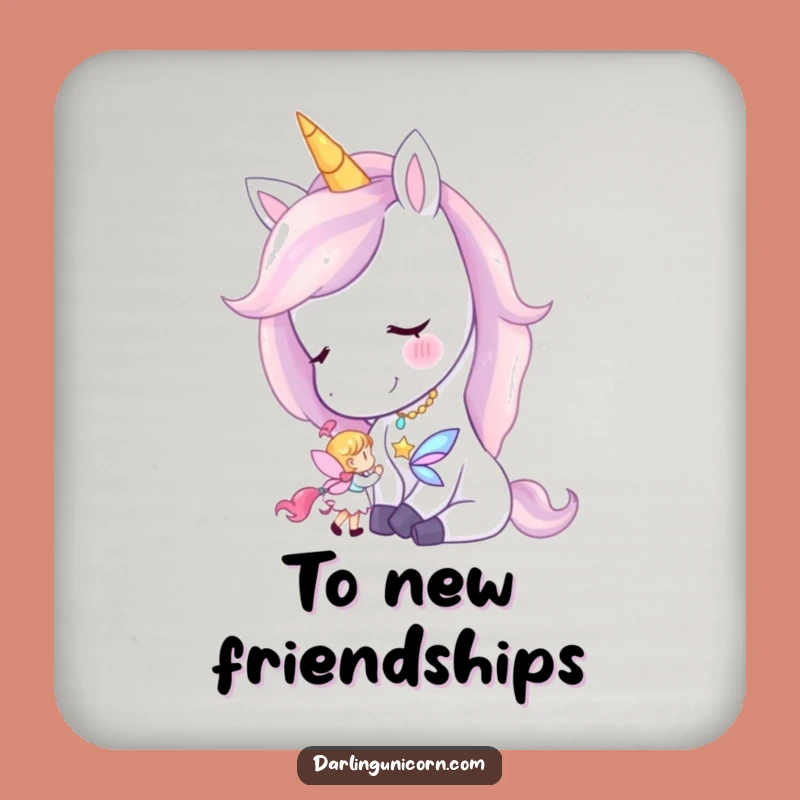 Set of Funny Unicorn Fairy Nuzzle Coasters - Protect Surfaces with Gentle Magic