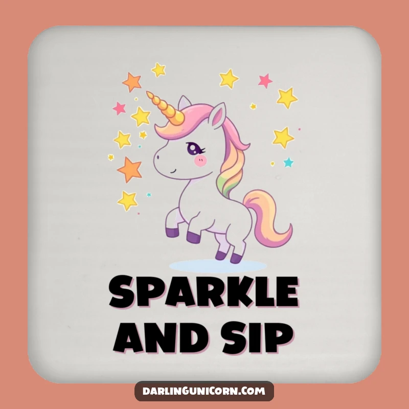 Whimsical Funny Unicorn Star Juggler Coaster: Protect Surfaces with Magic, Fun Gift