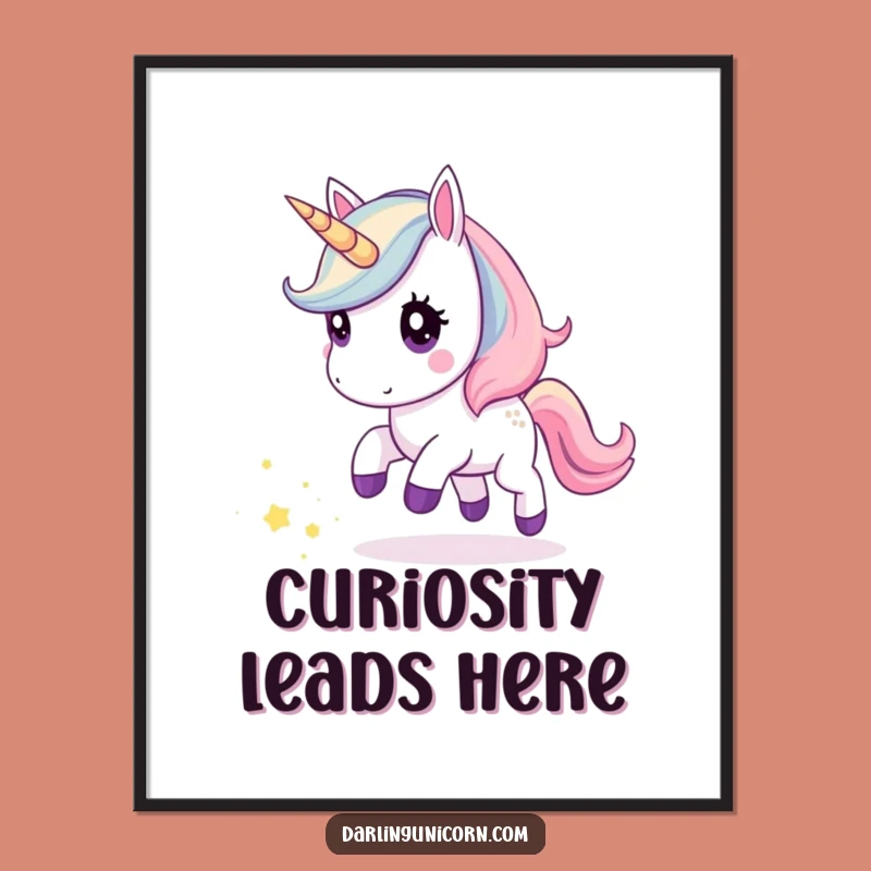 Funny Kawaii Unicorn Stardust Poster: Add Cosmic Whimsy to Your Walls!