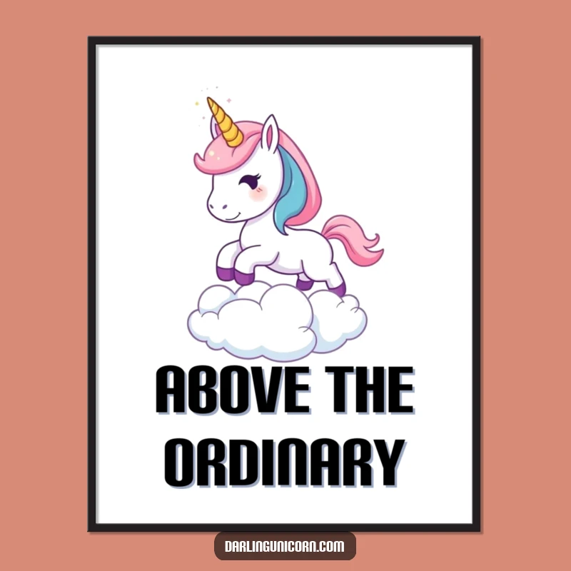 Funny Leaping Unicorn Poster: Magical Art for Your Dream Space