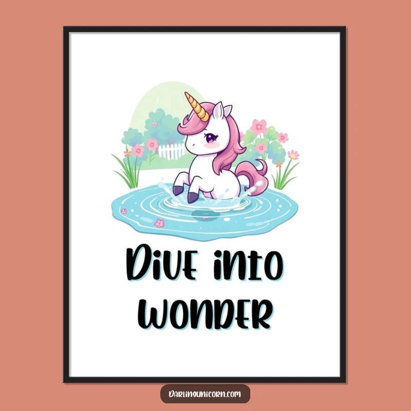 Funny Magical Unicorn Poster - Playful Splash Art, Perfect Decor Gift!