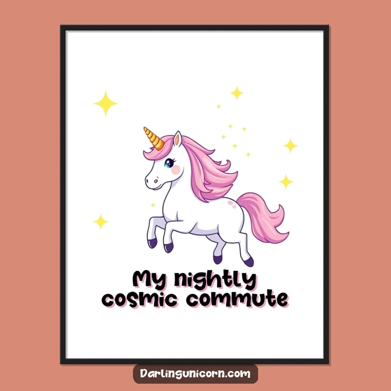 Funny Majestic Unicorn Starry Sky Poster - Glowing Wonder Art Gift