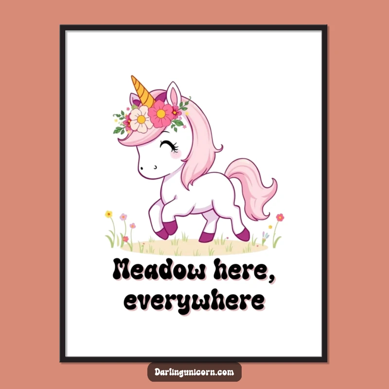 Funny Unicorn Flower Crown Poster: Bring Meadow Joy to Your Walls