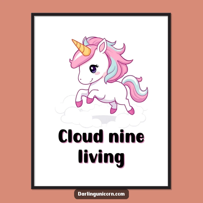 Funny Unicorn Galloping Poster: Whimsical & Hilarious Magical Art, Wonderful Gift