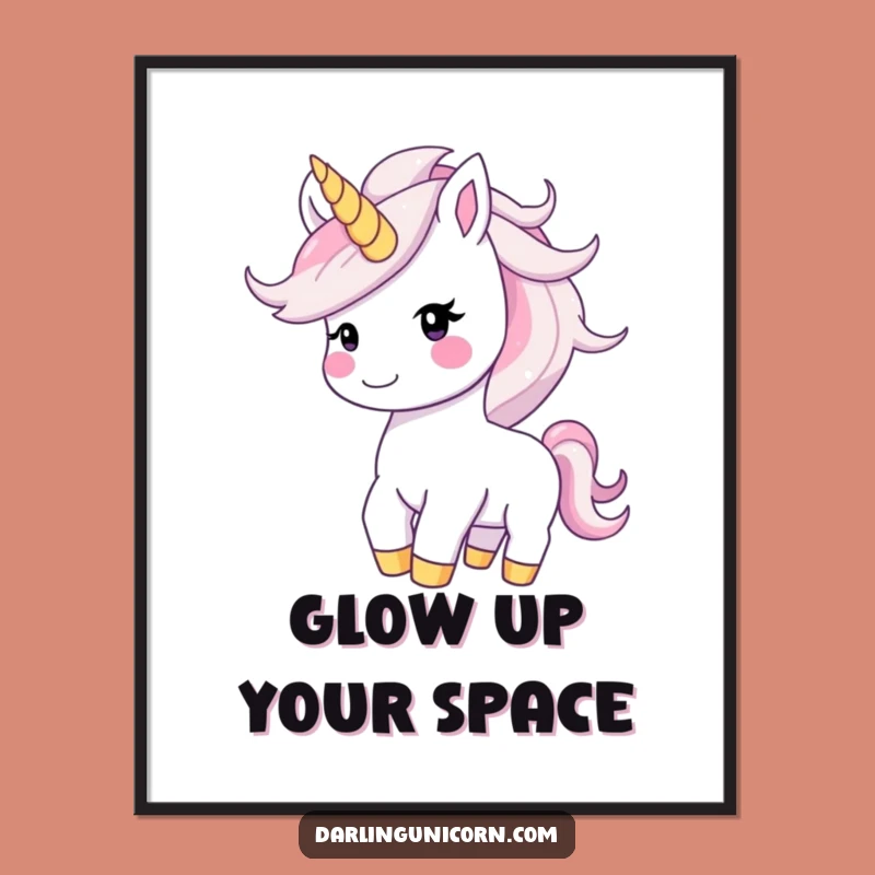 Funny Unicorn Poster: Happy Starry Mane Toss, Joyful Wall Art Gift