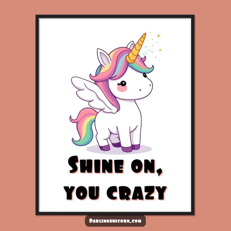 Funny Unicorn Rainbow Wings Poster: Sparkle Up Your Walls with Magical Humor
