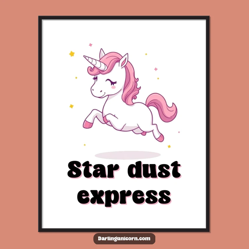 Funny Star Dust Unicorn Poster: Vibrant Wall Art, Hilarious Magic Gift