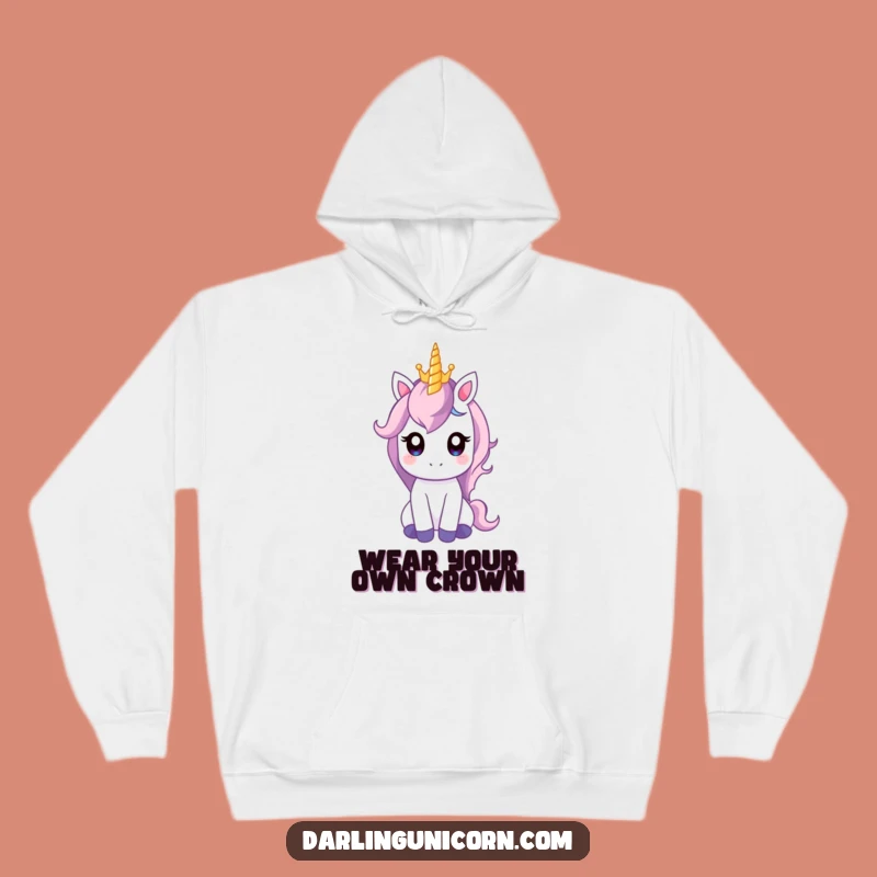 Cozy Funny Gentle Unicorn Crown Hoodie: Stay Royal and Comfortable!
