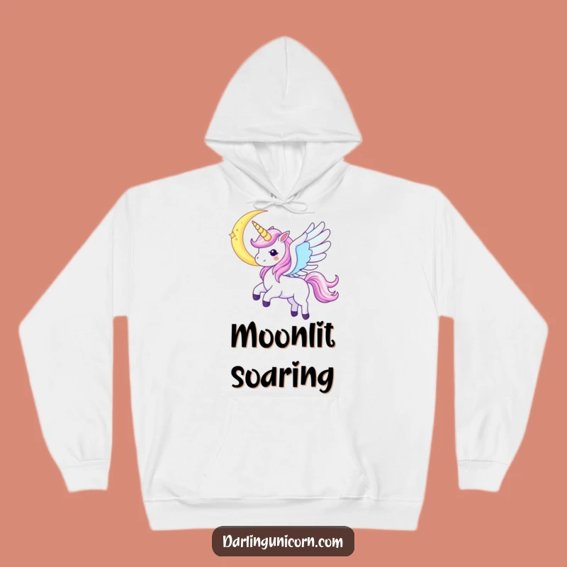 Cozy Funny Kawaii Unicorn Moon Soar Hoodie: Warmth, Magic, and Night Sky Dreams - Perfect Funny Gift