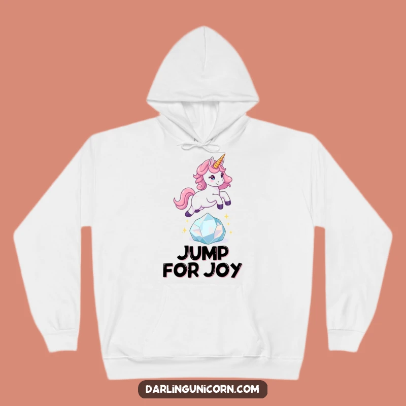 Cozy Funny Playful Unicorn Crystal Leap Hoodie: Warm Fun for Chilly Days