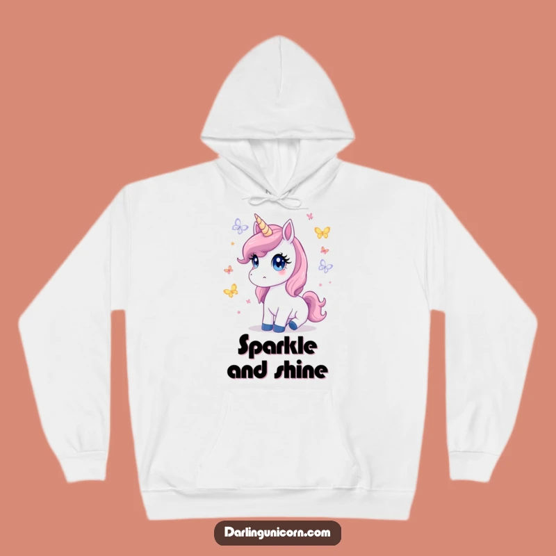 Cute Unicorn Butterfly Hoodie: Cozy Innocence Watching Flutter, Warm Whimsical Gift