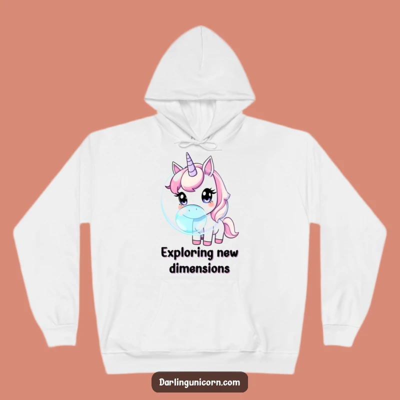 Cozy Funny Unicorn Hoodie: Curious Sniffing Giant Bubble, Warm Gift