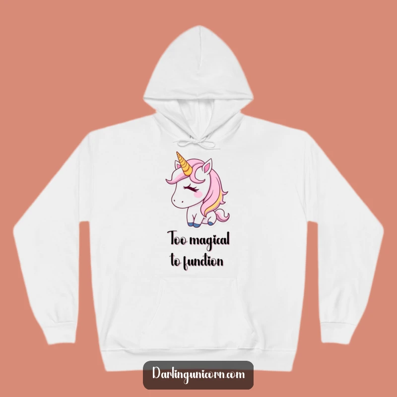 Funny Golden Horn Unicorn Hoodie - Cozy Wink, Perfect Whimsical Gift!