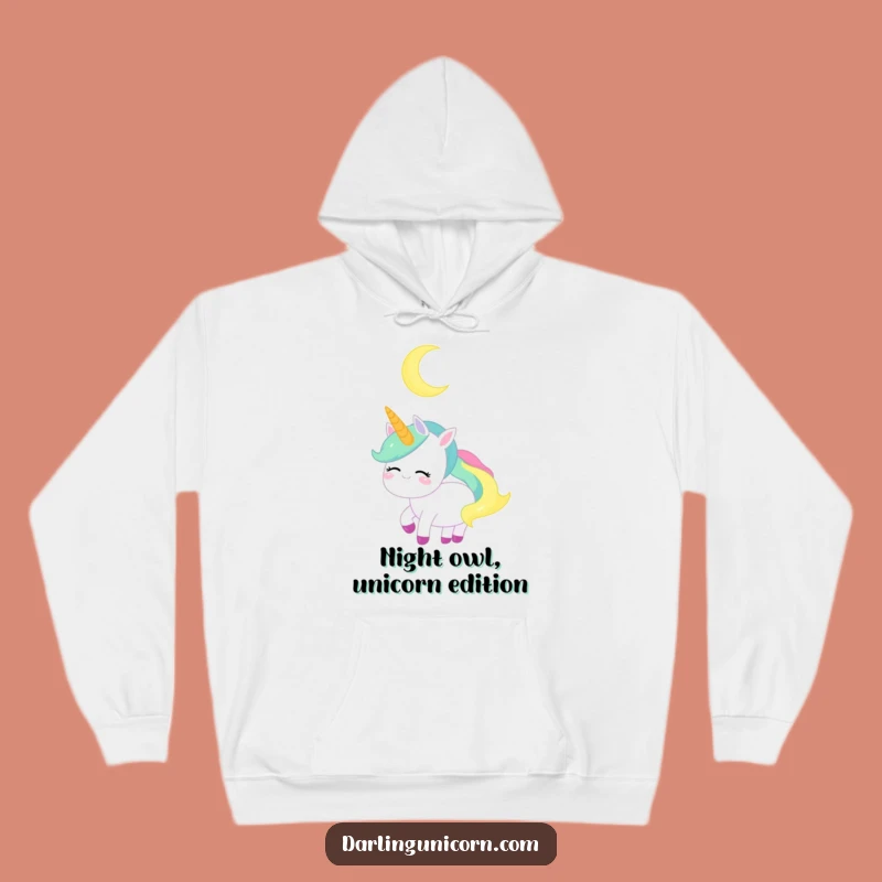 Funny Unicorn Hoodie - Cozy Moon Gazer, Comforting Funny Gift for Stargazers
