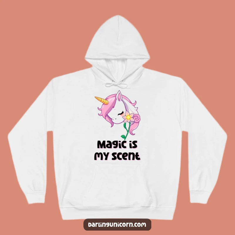 Cozy Funny Curious Unicorn Magical Flower Hoodie: Warm Enchanting Comfort
