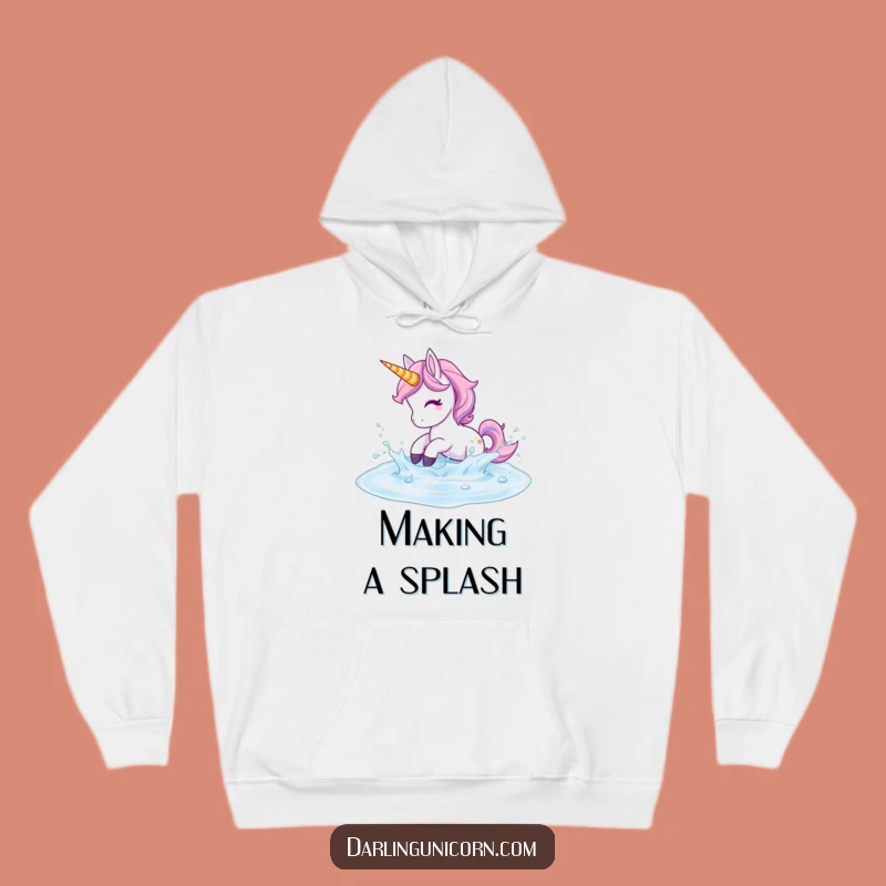 Funny Unicorn Hoodie - Cozy Splash Fun, Warm Funny Gift for Playful Souls
