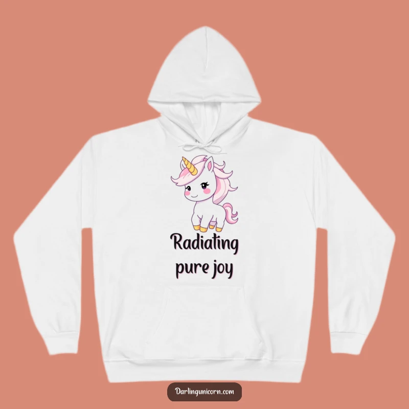 Cozy Funny Unicorn Hoodie: Happy Smile Tossing Starry Mane, Warm Gift