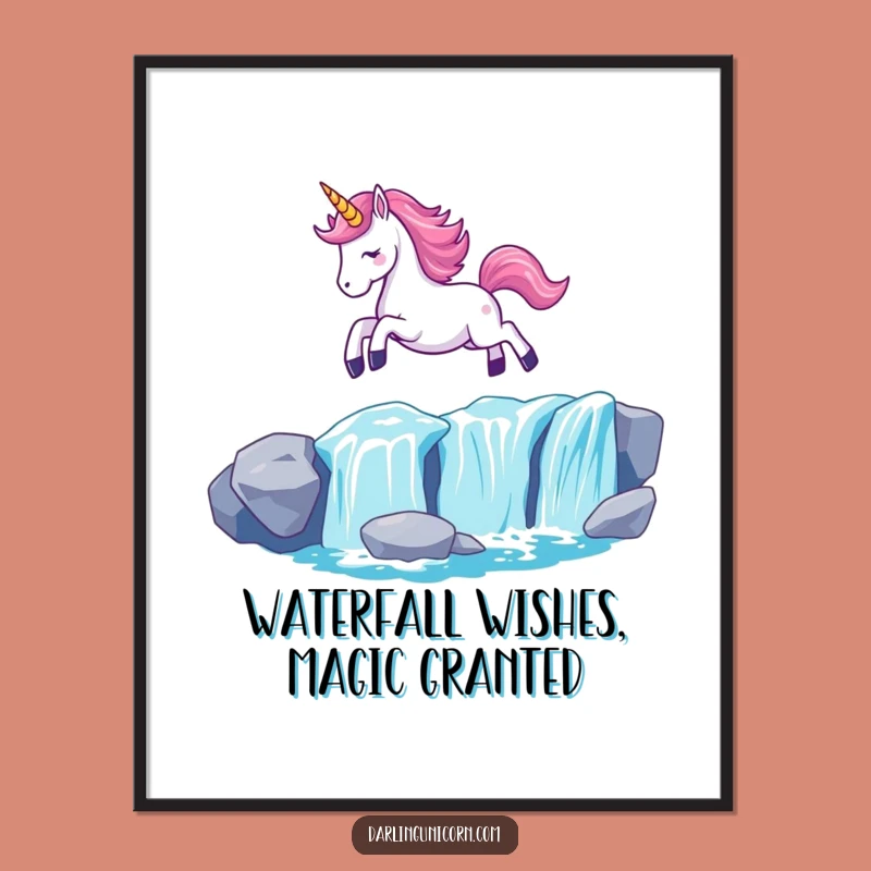 Free Printable Unicorn Wall Art: Aglow Horn Waterfall Leap Downloadable Decor