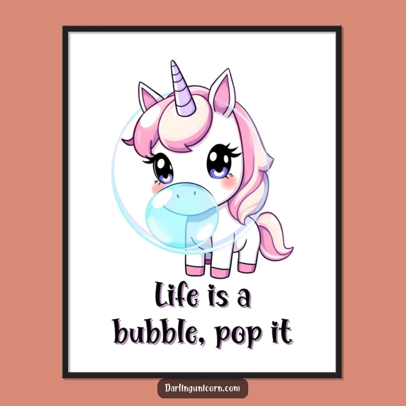 Free Printable Unicorn Wall Art: Curious Sniffer, Funny Bubble Art, Magical Downloadable Decor