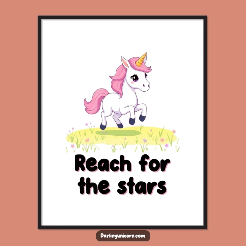 Free Printable Wall Art: Galloping Starry Mane Unicorn for Magical Decor