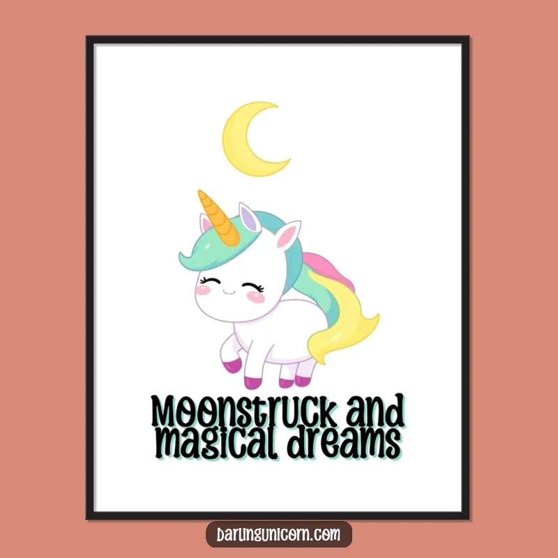 Free Printable Wall Art: Serene Unicorn Moon - Dreamy Downloadable Decor