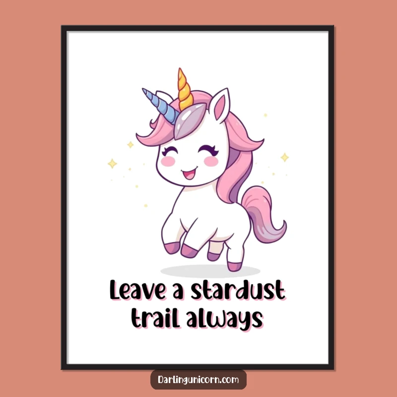 Free Printable Unicorn Wall Art: Joyful Stardust Trail Downloadable Decor