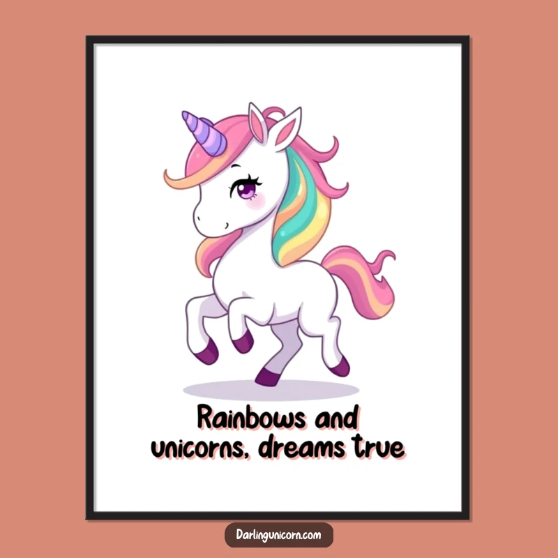 Free Printable Unicorn Wall Art: Rainbow Mane Magic, Downloadable Art for Kids