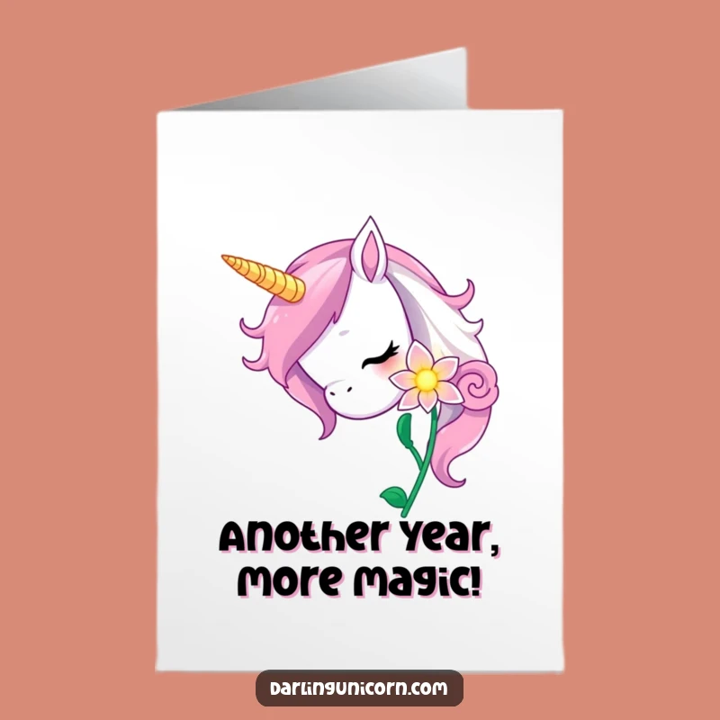 Free Printable Curious Unicorn Birthday Card - Whimsical Downloadable Gift for Nature Lovers