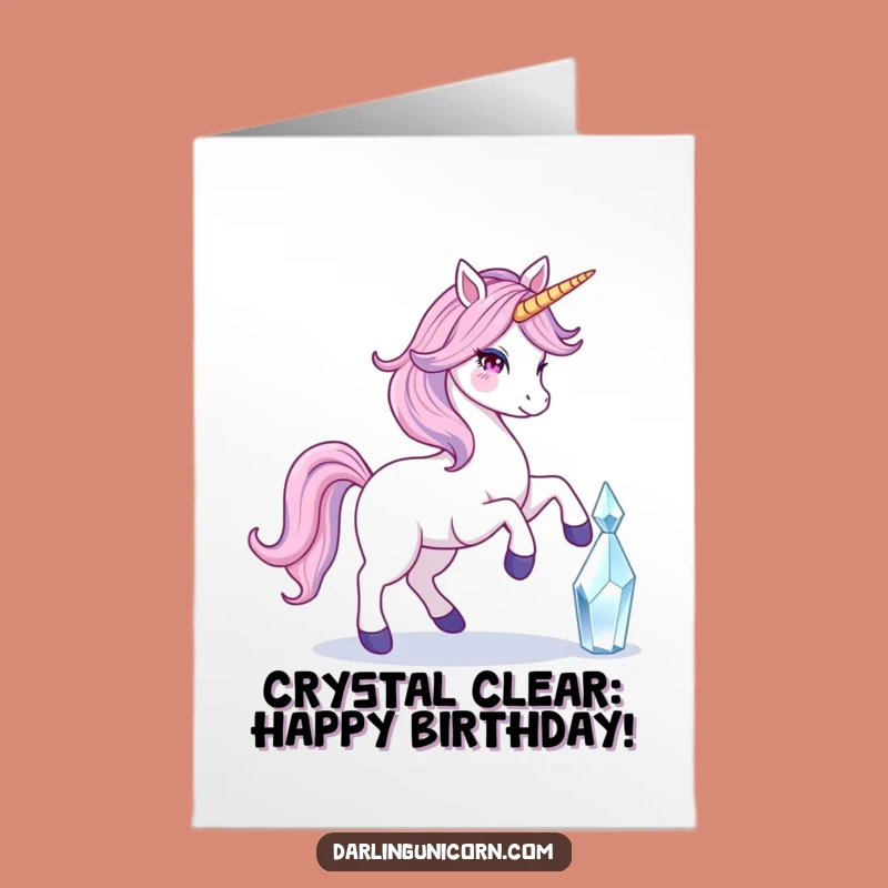 Free Printable Birthday Card: Crystal Unicorn Magic - Funny Downloadable Gift for Wishes